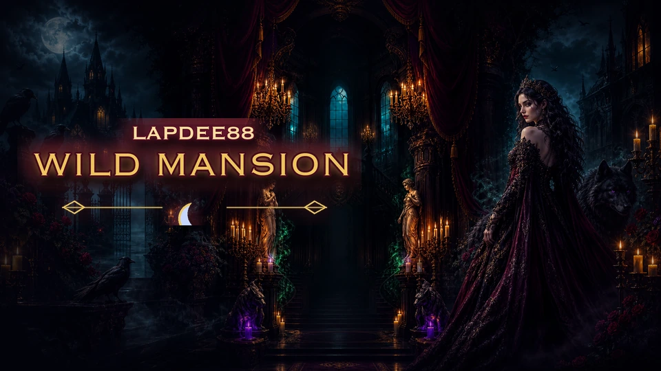 Lapdee88 Wild Mansion gothic game artwork